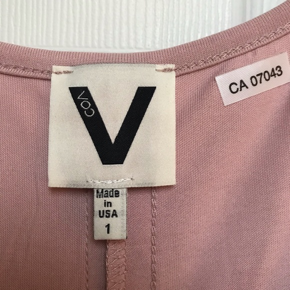 COA Dusty Rose Woven Chest Pocket Tee Top - Picture 4 of 9